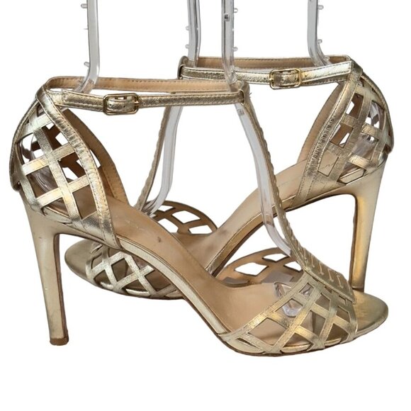 VIA SPIGA Women's Shoes Gold Leather Heels Stilettos Size 9.5M Eu 41 - Picture 13 of 13